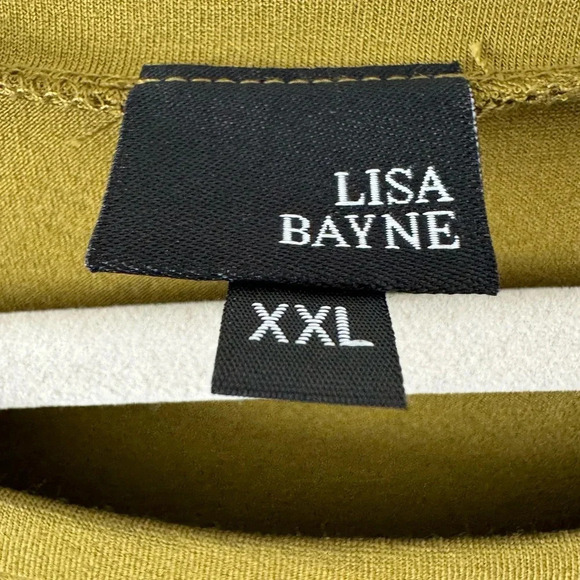 Lisa Bayne Lagenlook asymmetrical 1/3 sleeves stretchy jersey knit top size XXL - Picture 5 of 8